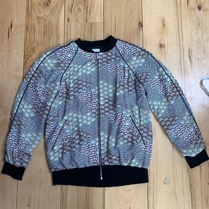 EQUIPMENT Art Deco Style Bomber Jacket- Size XS